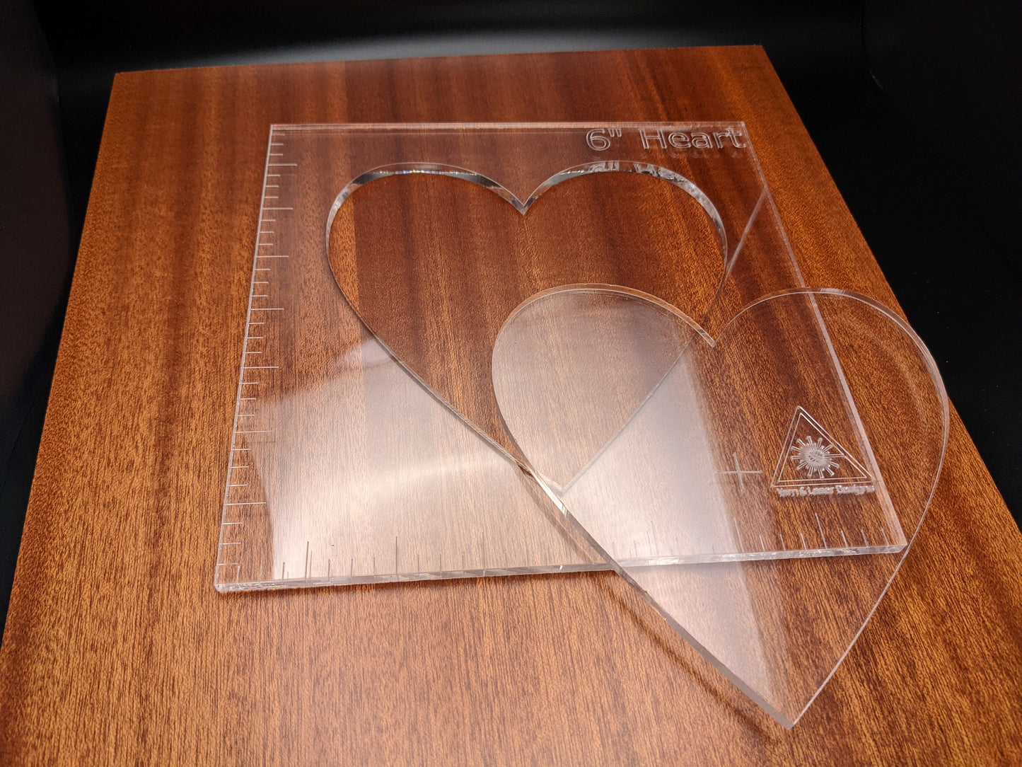 Acrylic Heart Router Template - 6" and 2", 3" & 4" templates - Laser Cut