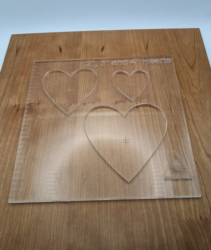 Acrylic Heart Router Template - 6" and 2", 3" & 4" templates - Laser Cut