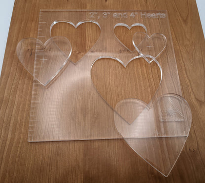 Acrylic Heart Router Template - 6" and 2", 3" & 4" templates - Laser Cut