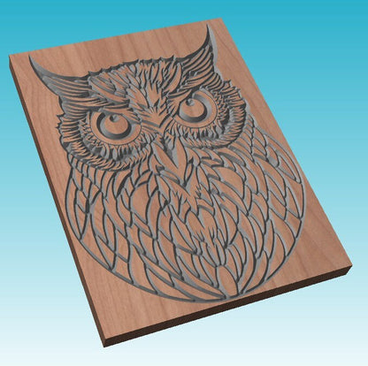 Decorative Staring Owl - Mandala Style - CNC file - Digital download vector files (Svg, AI, Dxf, Eps & Pdf)  and Vectric CRV files