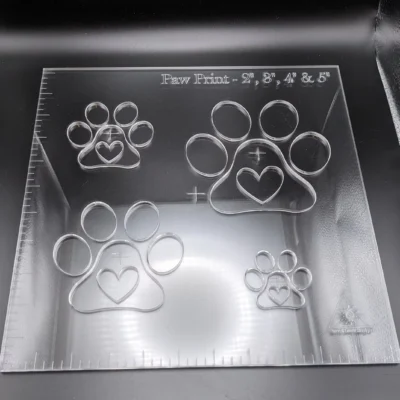 Paw Print Clear Acrylic Router Template