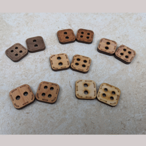 Square wood buttons for crafts