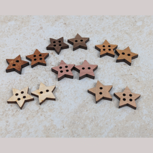 Star wood buttons for crafts
