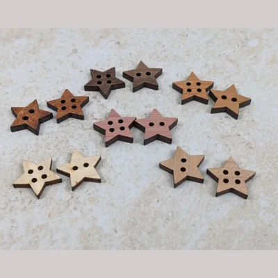 Star wood buttons for crafts