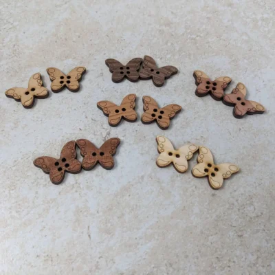 Butterfly wood buttons for crafts