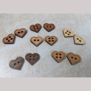 Heart wood buttons for crafts