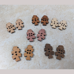 Oak leaf wood buttons for crafts