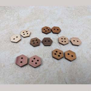 Hexagon wood buttons for crafts