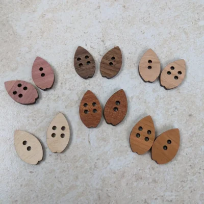 Leaf wood buttons for crafts