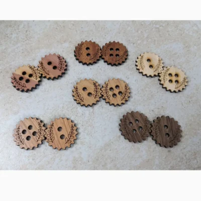 Gear/Sprocket wood buttons for crafts