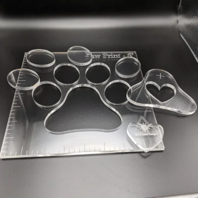 Paw Print Clear Acrylic Router Template