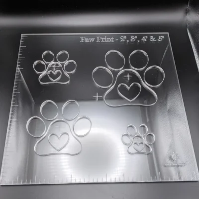 Paw Print Clear Acrylic Router Template
