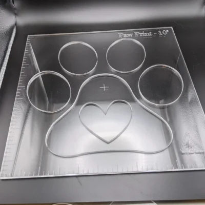 Paw Print Clear Acrylic Router Template