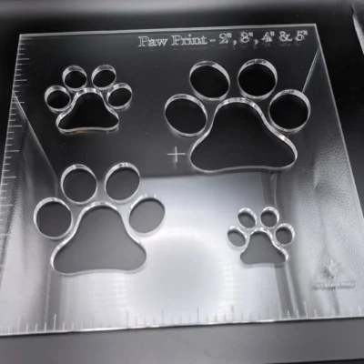 Paw Print Clear Acrylic Router Template