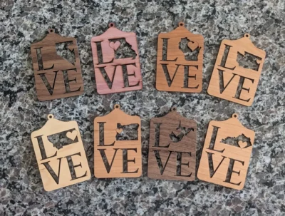 Handcrafted State Love Ornaments