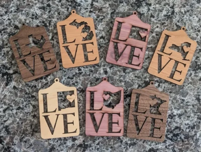 Handcrafted State Love Ornaments