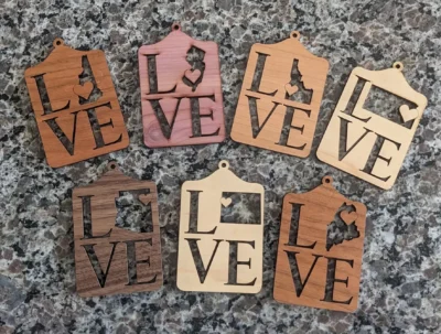 Handcrafted State Love Ornaments