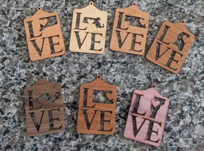 Handcrafted State Love Ornaments