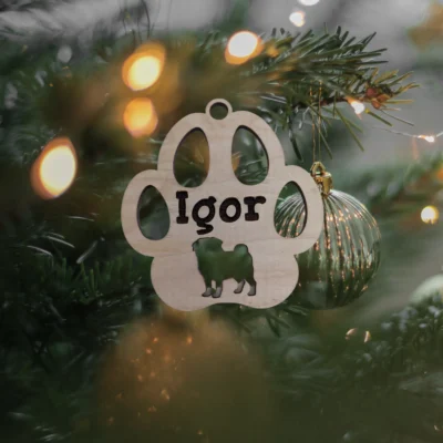 Dog Breed Paw Christmas Ornament