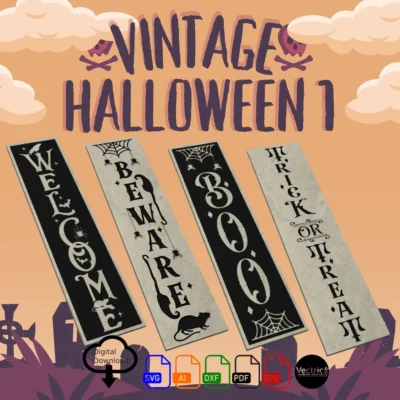 Vintage Halloween Porch Signs Vol 1