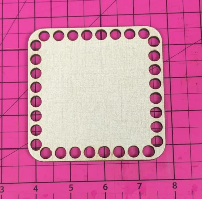 Crochet Wooden Basket Bottoms - Rounded Square