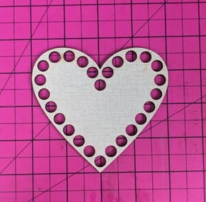 Crochet Wooden Basket Bottoms - Heart