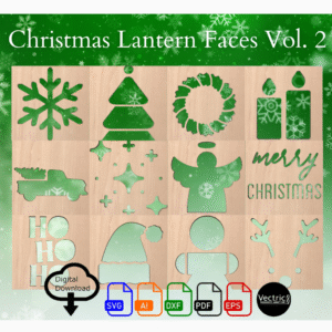 CNC/Laser Christmas Lantern Faces Vol 2