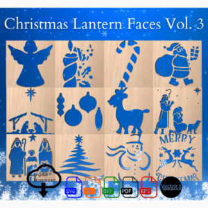 CNC/Laser Christmas Lantern Faces Vol 3