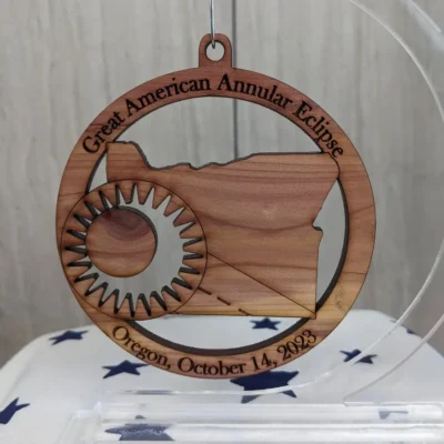 Annular Solar Eclipse 2023 - Wooden Ornament