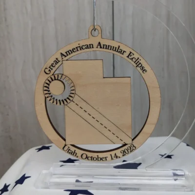 Annular Solar Eclipse 2023 - Wooden Ornament