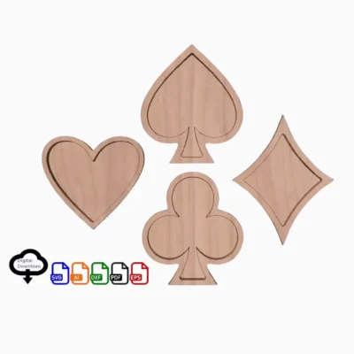 Playing Card Suits Serving Trays