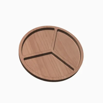 Circle trays with three sections