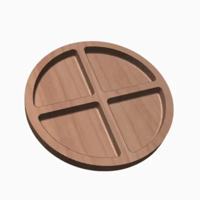 Circle trays with four sections