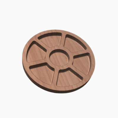 Circle trays with six sections