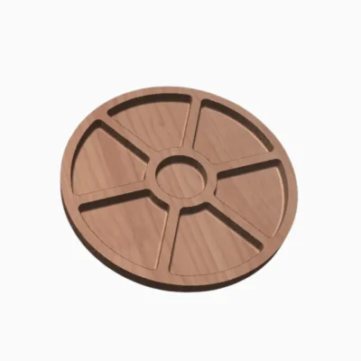 Circle trays with six sections