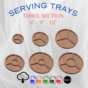 Circle trays with three sections