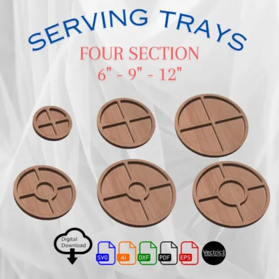 Circle trays with four sections