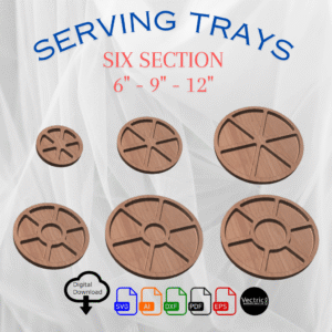 Circle trays with six sections