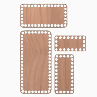 Crochet Wooden Basket Bottoms - Rectangle