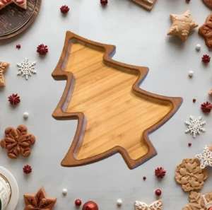Christmas Tree Bamboo Serving Tray
